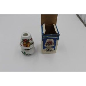 Vintage Miniature Christmas Shaded Hurricane Lamp Porcelain Taiwan Candle Holder